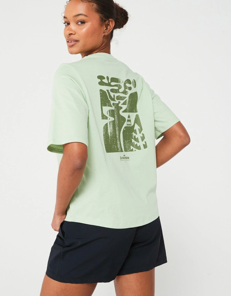 Womens North Cascades Graphic SS Tee - Green