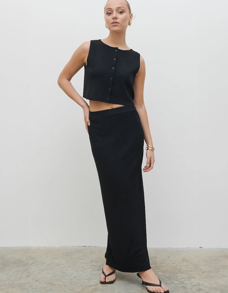 Reese Midaxi Knit Skirt - Black