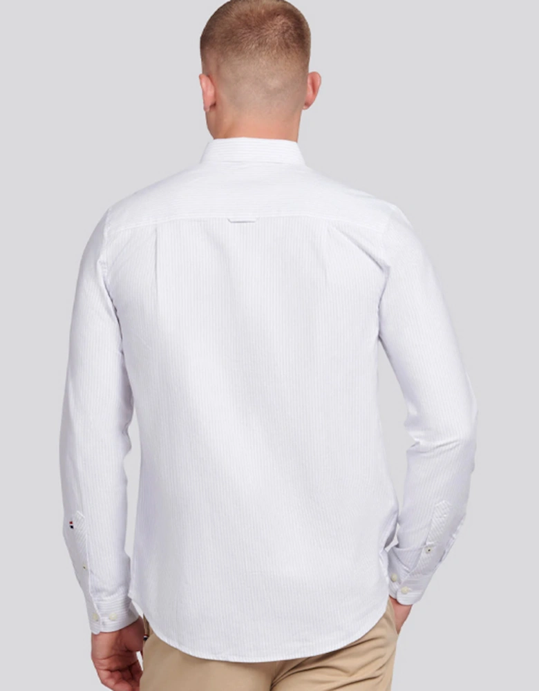 U S Polo Assn Men's Oxford Stripe Long Sleeve Shirt Harbor Mist