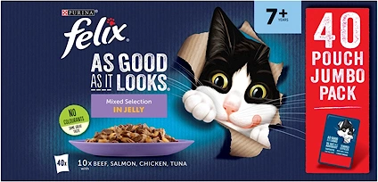 As Good As It Looks Senior Mixed Selection in Jelly Wet Cat Food 40x100g