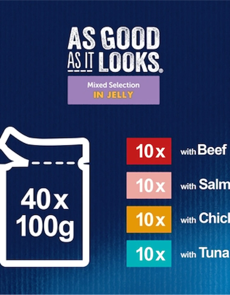 As Good As It Looks Senior Mixed Selection in Jelly Wet Cat Food 40x100g