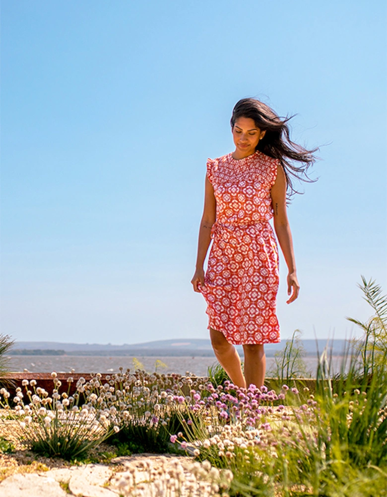 Women's Moroccan Tile Dress Coral