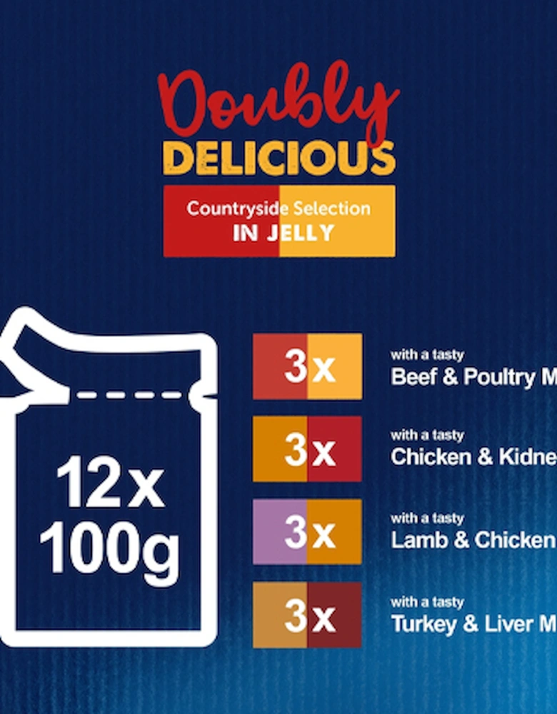 As Good As It Looks Doubly Delicious Meat Selection in Jelly Wet Cat Food 12 x 100g