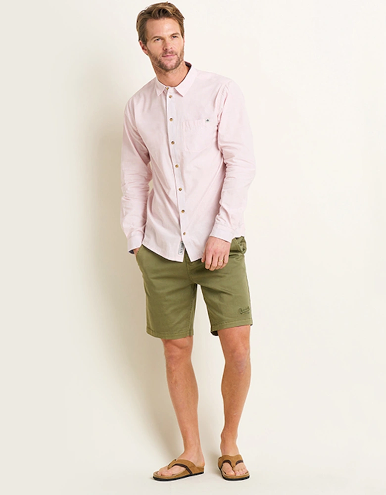 Men's Long Sleeve Shirt Pink Stripe