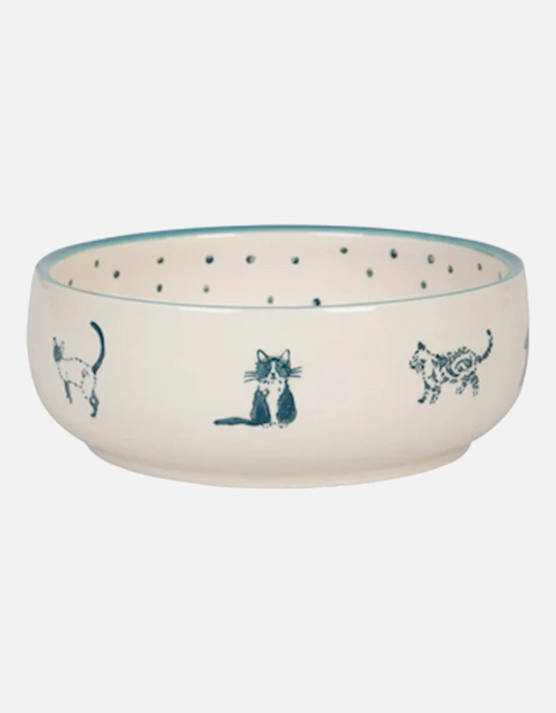 Pet Bowl Stoneware Patterned Small Purrfect