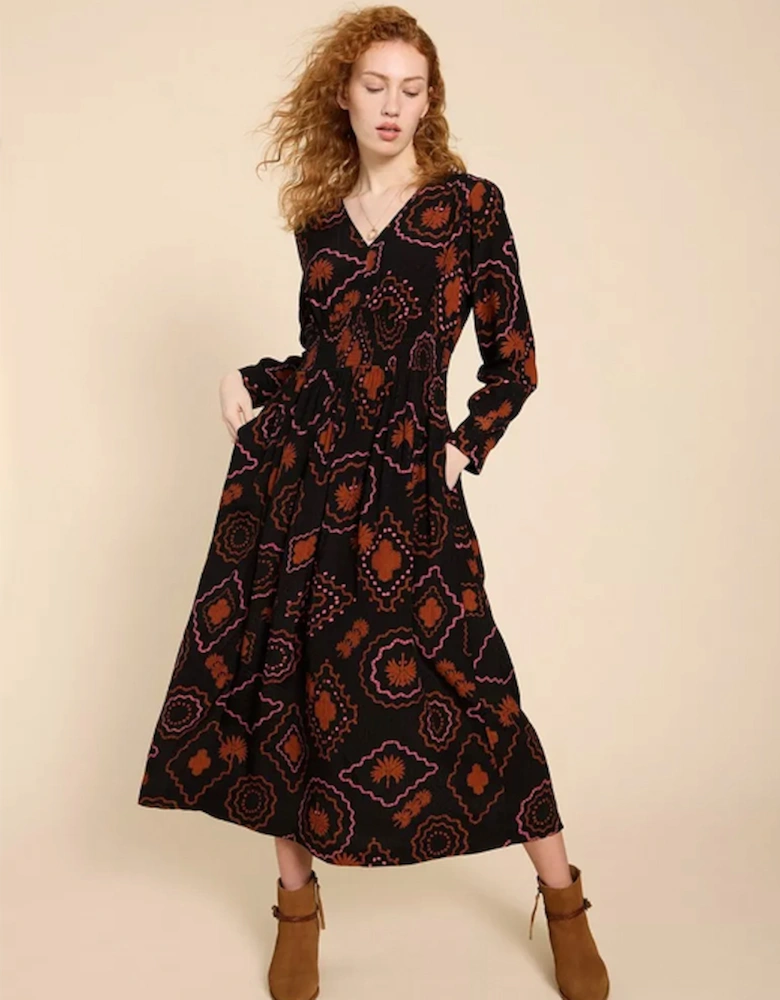 Petite Women's Edie Eco Vero Maxi Dress Black Print