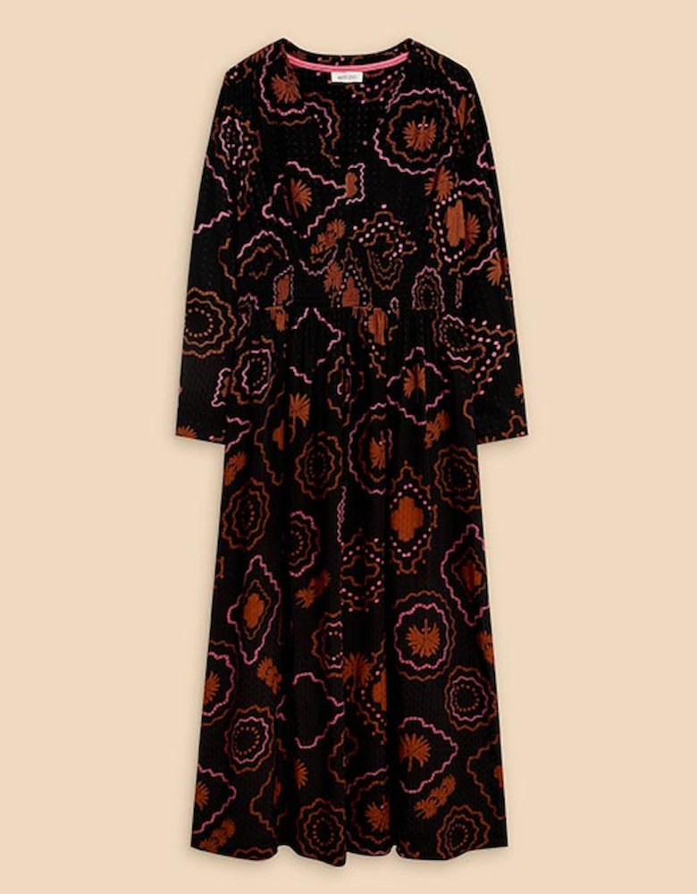 Petite Women's Edie Eco Vero Maxi Dress Black Print
