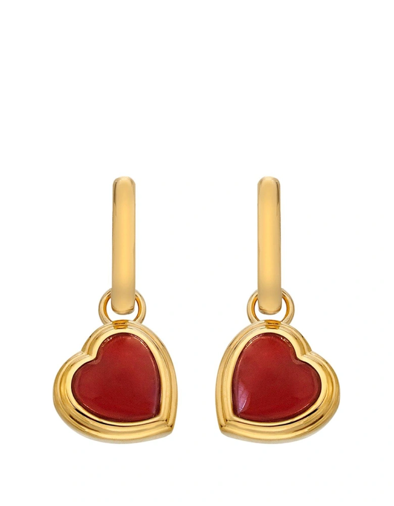 HDXGEM Heart Earrings - Red Agate
