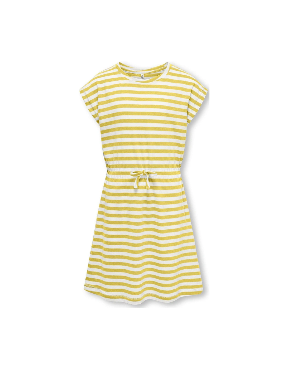 Girls Stripe Drawstring Dress - Yellow, 2 of 1