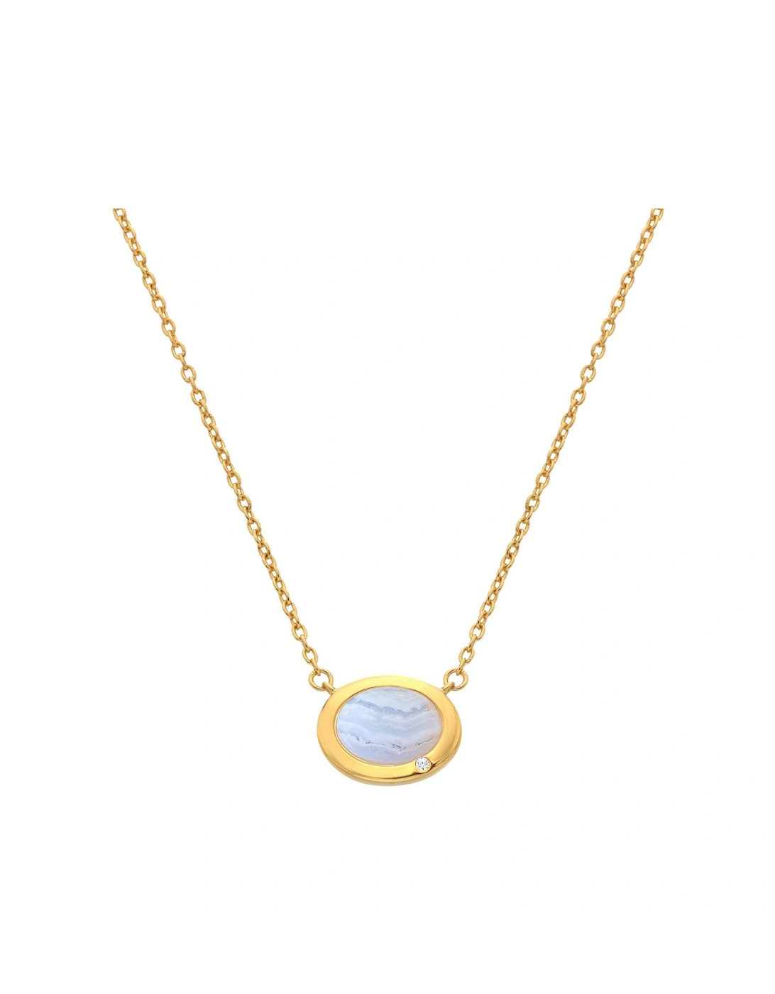 HDXGEM Oval Necklace - Blue Lace Agate, 2 of 1