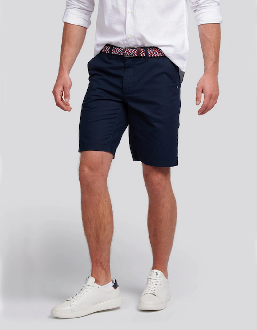 U S Polo Assn Men's Linen Blend Chino Short Dark Sapphire Navy, 6 of 5