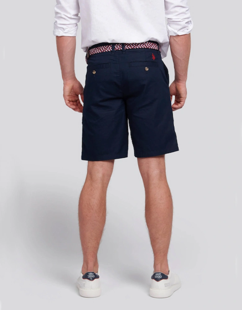 U S Polo Assn Men's Linen Blend Chino Short Dark Sapphire Navy