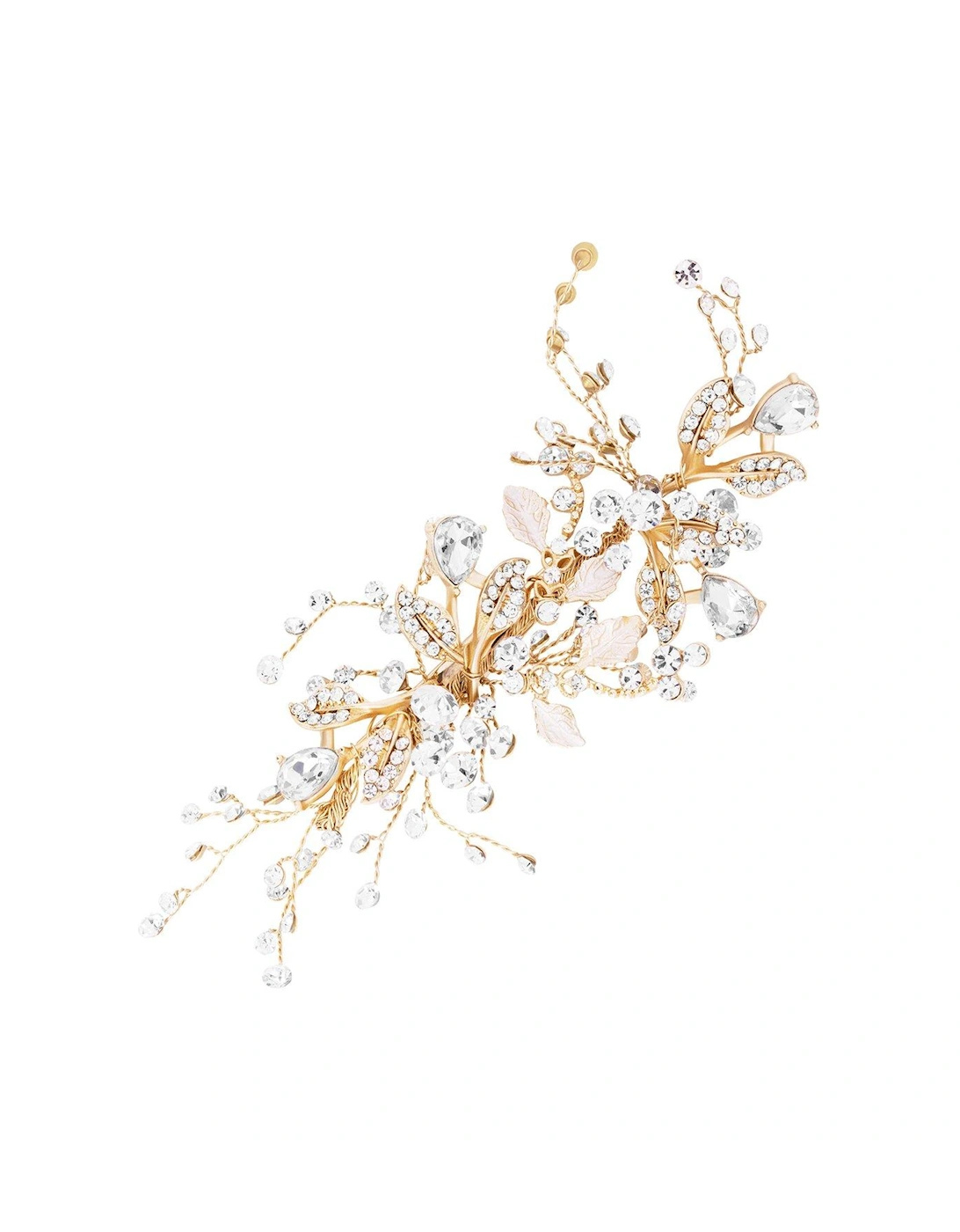Gold Plated Harmony Gold Leaf And Crystal Sprig Clip, 2 of 1