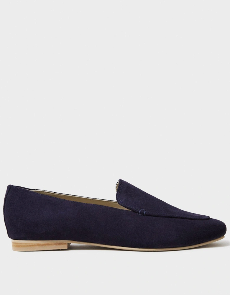 Suede Loafers-Navy