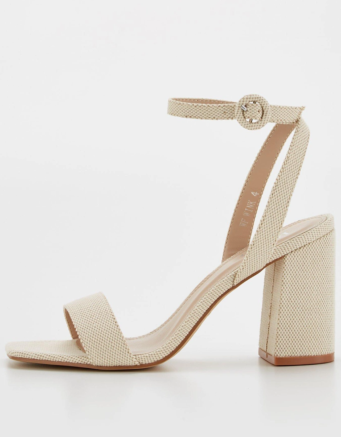 Wide Fitting Ankle Strap Heeled Sandal - Natural, 2 of 1