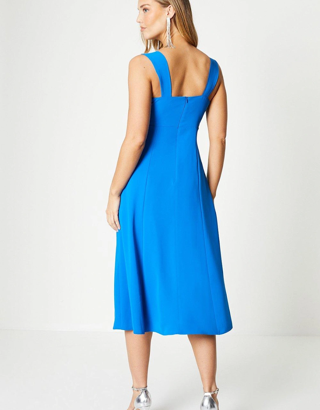 Pleat Bodice Midi Dress