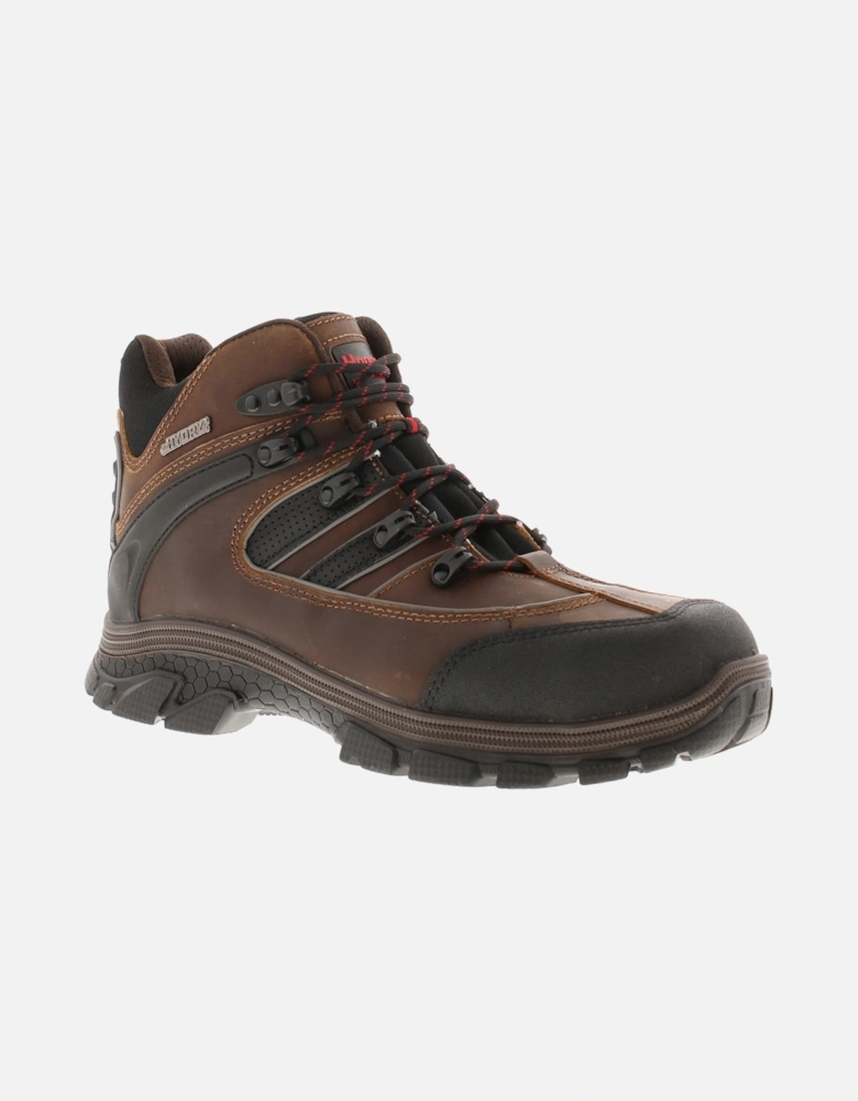 Mens Safety Boots Apollo Steel Toe Cap Leather Lace Up brown UK Si