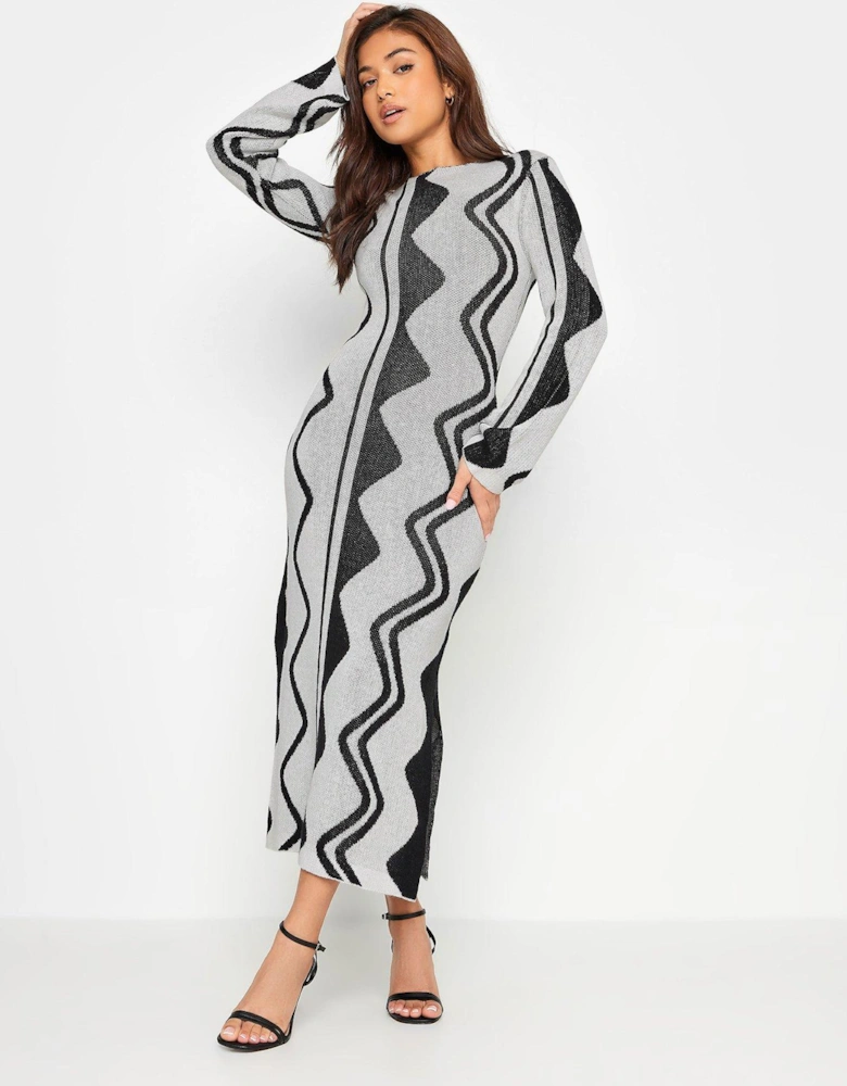 Petite Knitted Abstract Dress