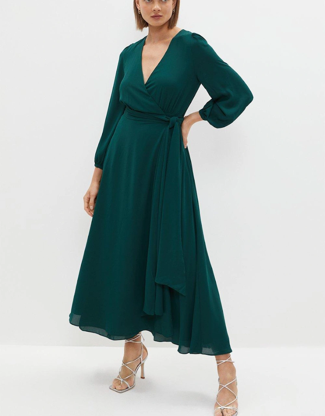 Petite Belted Maxi Wrap Dress, 4 of 3