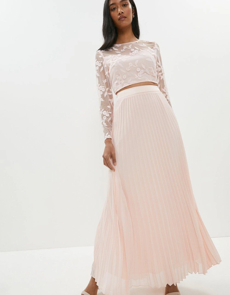 Pleated Maxi Skirt