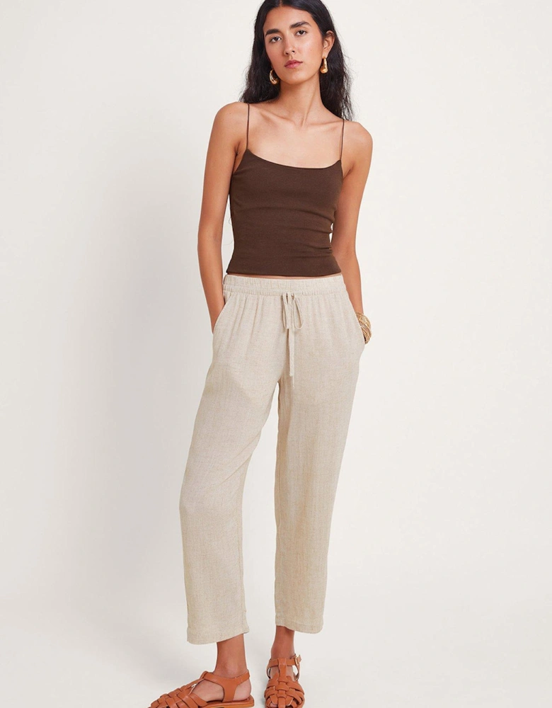 Penina Cropped Trousers - Beige