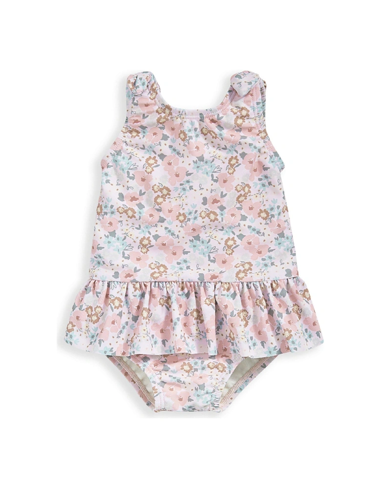 Baby Girls Floral Print Swimsuit - Pink