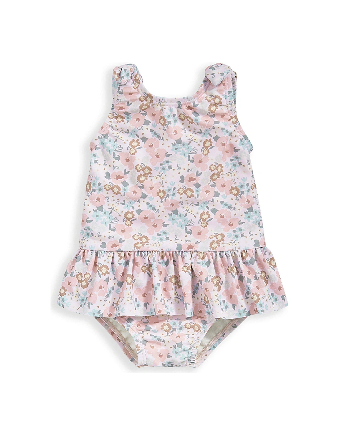 Baby Girls Floral Print Swimsuit - Pink, 2 of 1