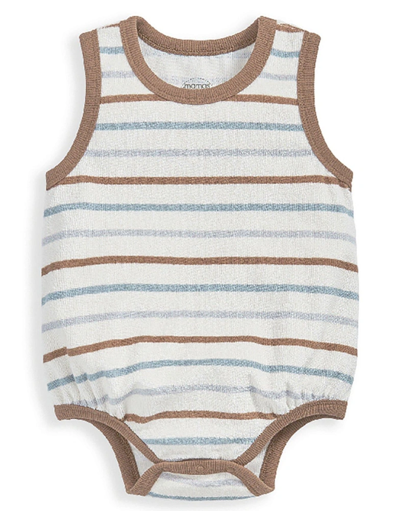 Baby Boys Stripe Towelling Bodysuit - Multi