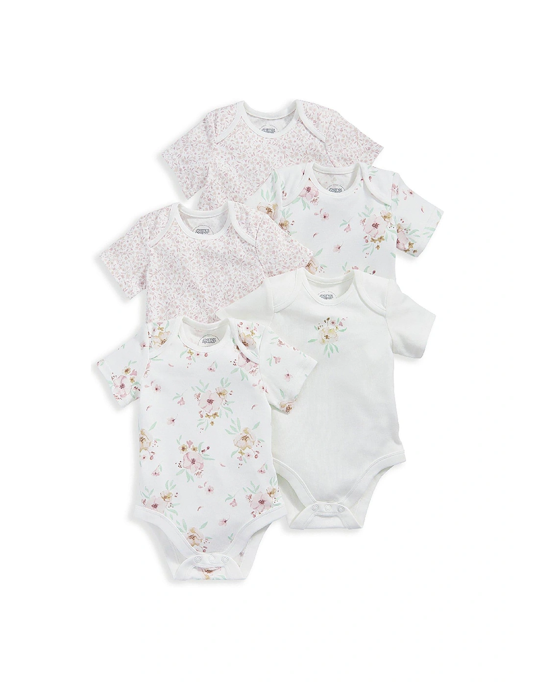 Baby Girls 5 Pack Flower Bodysuits - Pink, 2 of 1