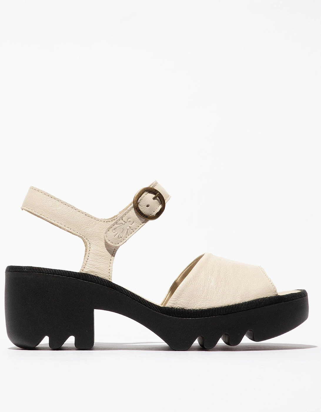 Tull Open Toe Leather Shoes - Off White & Black, 2 of 1