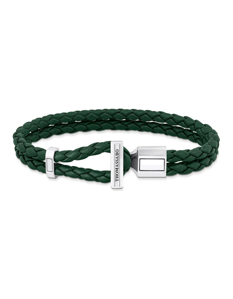 Unisex Basic Leather Bracelet - Green