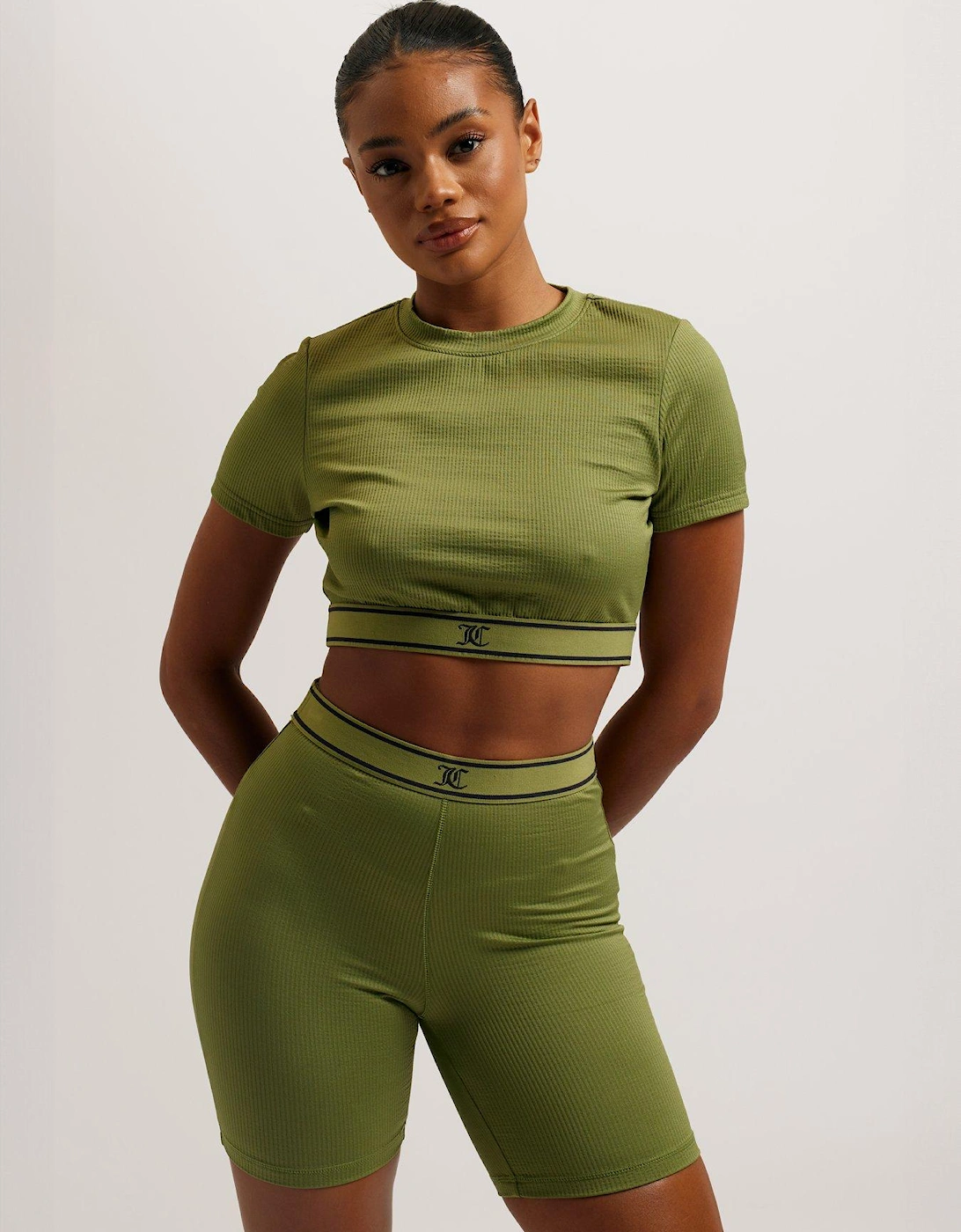 Rib Short Sleeve Top - Green, 2 of 1