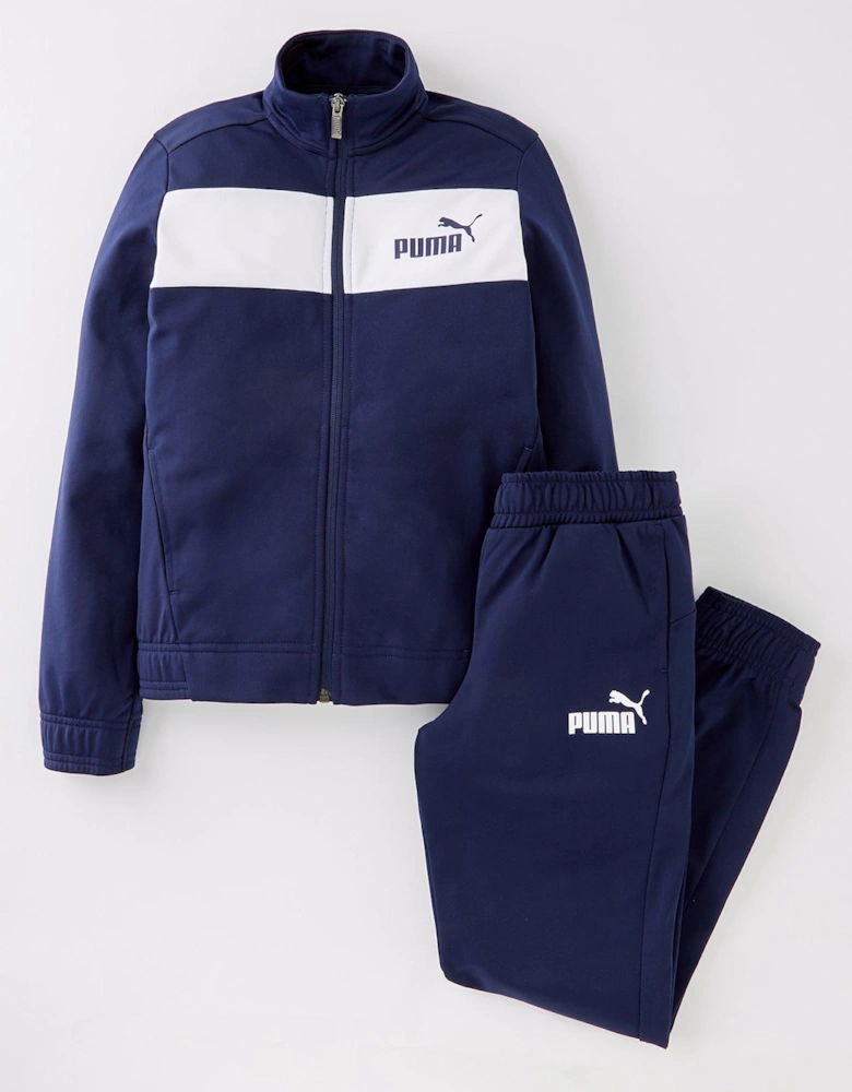 Boys Tracksuit - Navy/White - Navy