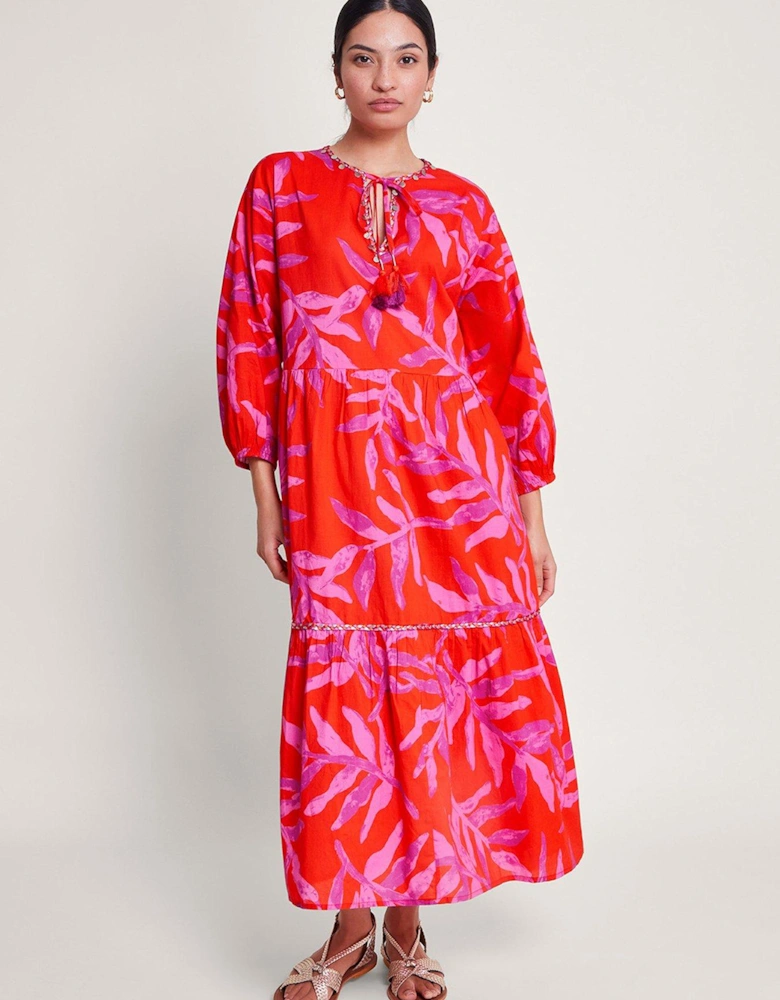 Arissa Palm Print Kaftan