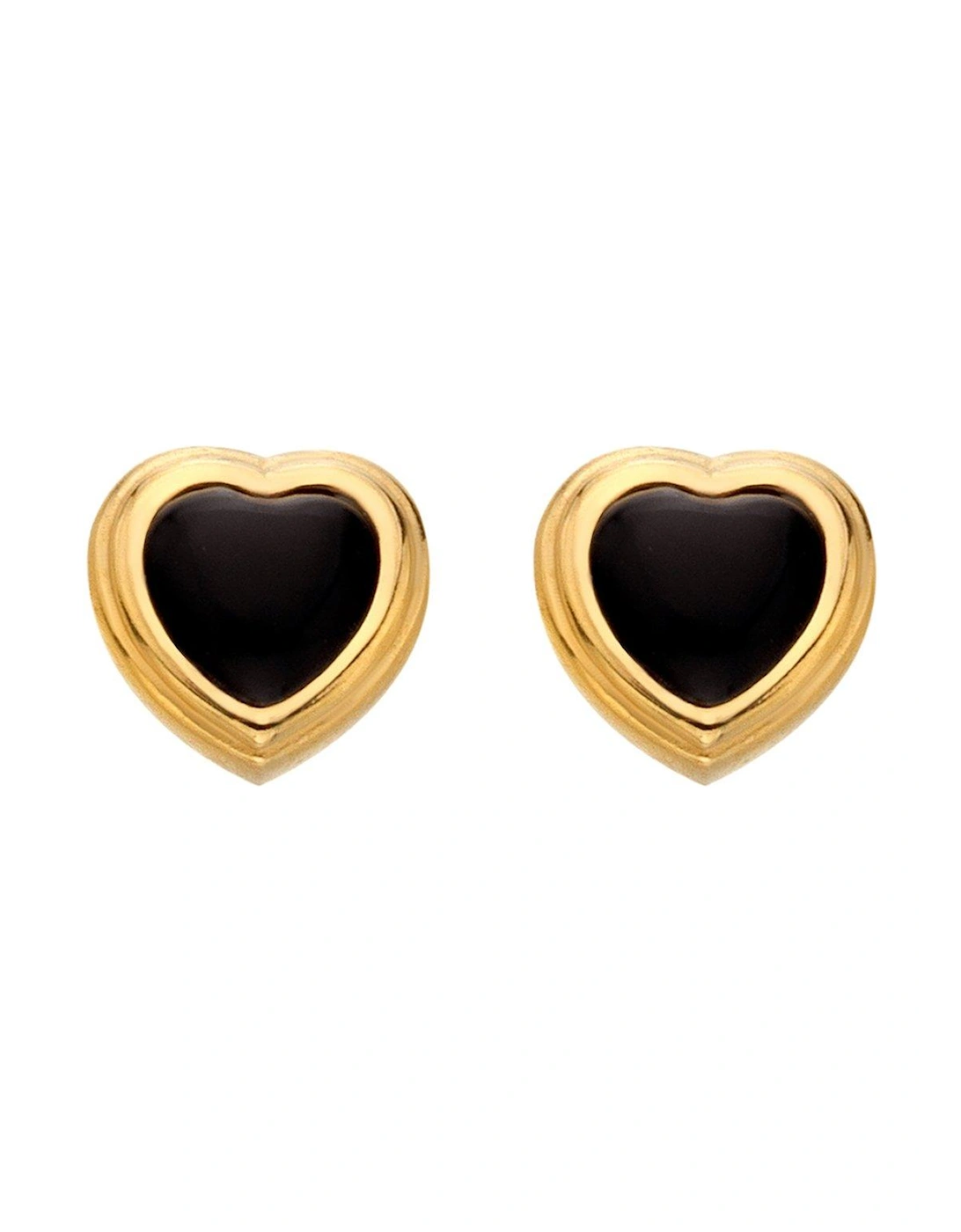 HD X JJ Heart Stud Earrings - Black Onyx, 2 of 1