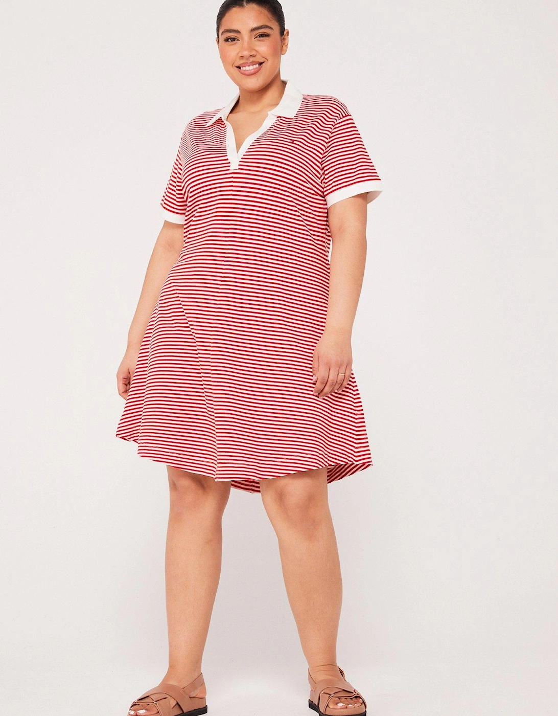 Plus Size Polo Dress - Red, 2 of 1