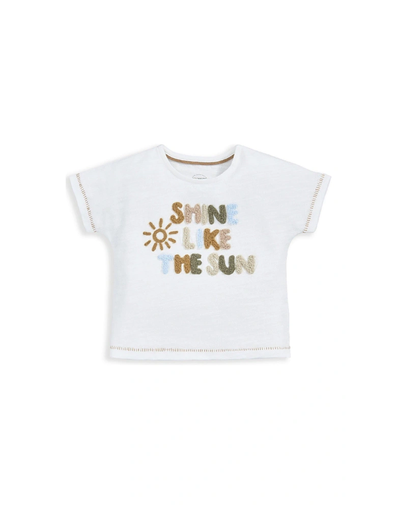 Baby Boys Shine Like The Sun Short Sleeve T-shirt - White