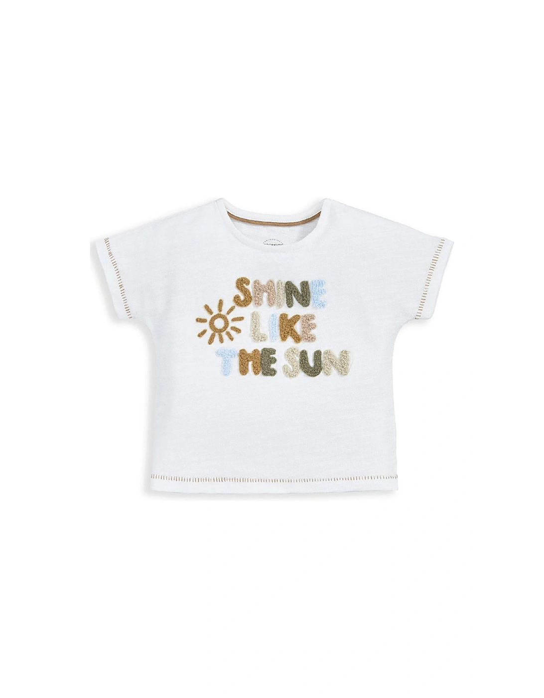 Baby Boys Shine Like The Sun Short Sleeve T-shirt - White, 2 of 1