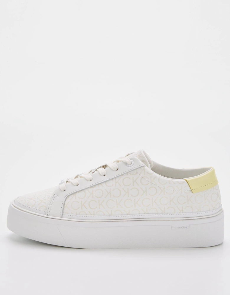 Flatform Lace Up Trainers - White