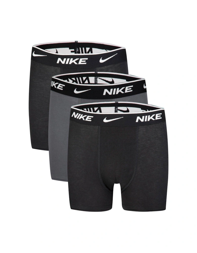 Junior Boys 3 Pack Boxer Brief Underwear - Black