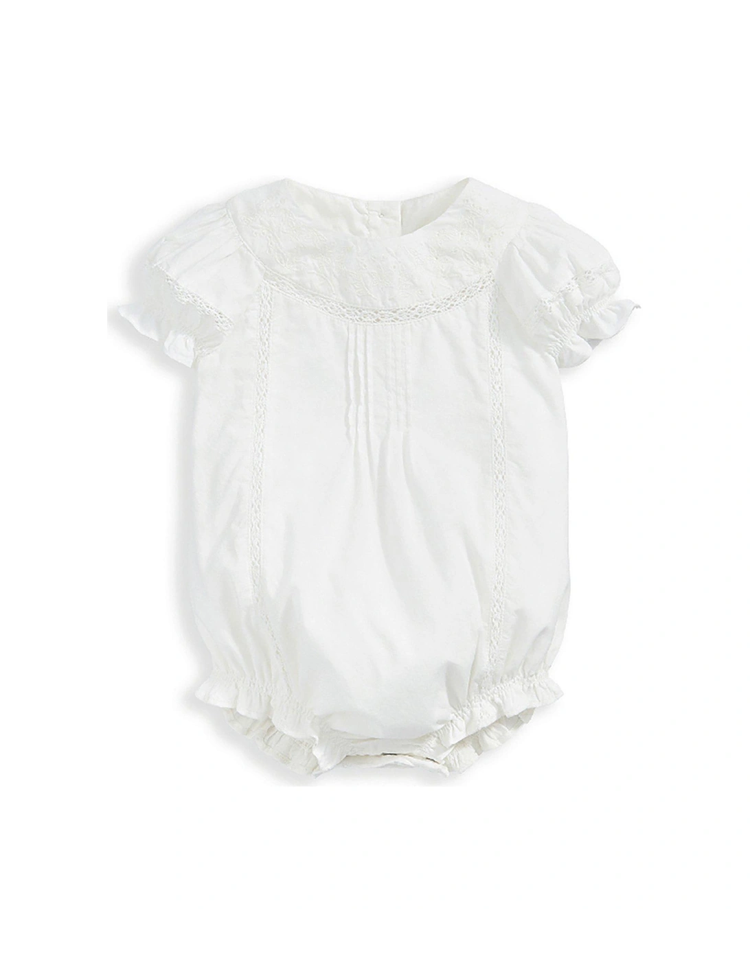 Baby Girls Embroidered White Romper - White, 2 of 1