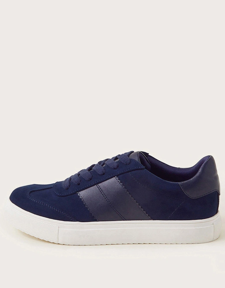 Faux Suede Trainers - Blue