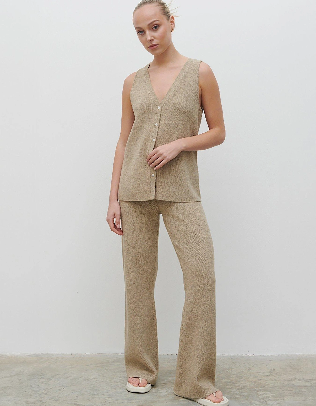 Kourtney Knit Trouser Co-Ord - Taupe, 4 of 3