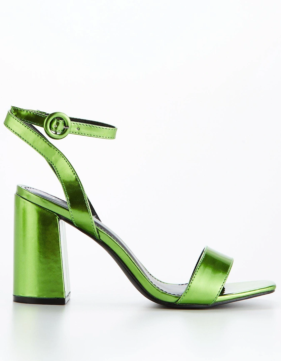 Wide Fit Wink Block Heeled Sandals - Lime, 5 of 4