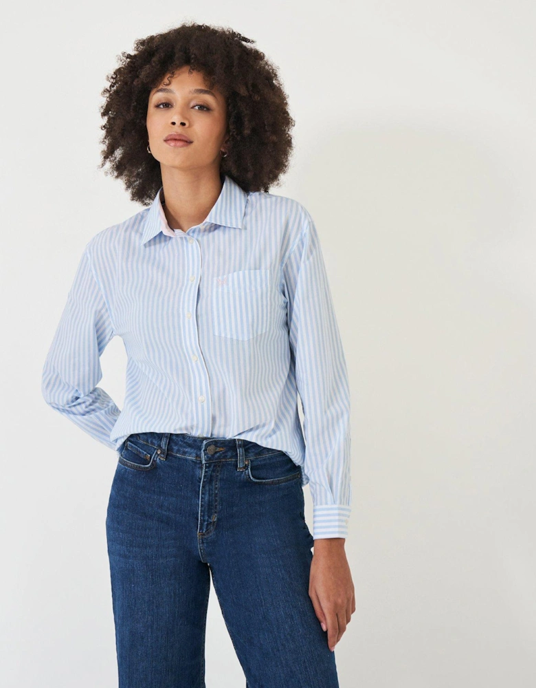 Relaxed Fit Stripe Shirt - Blue