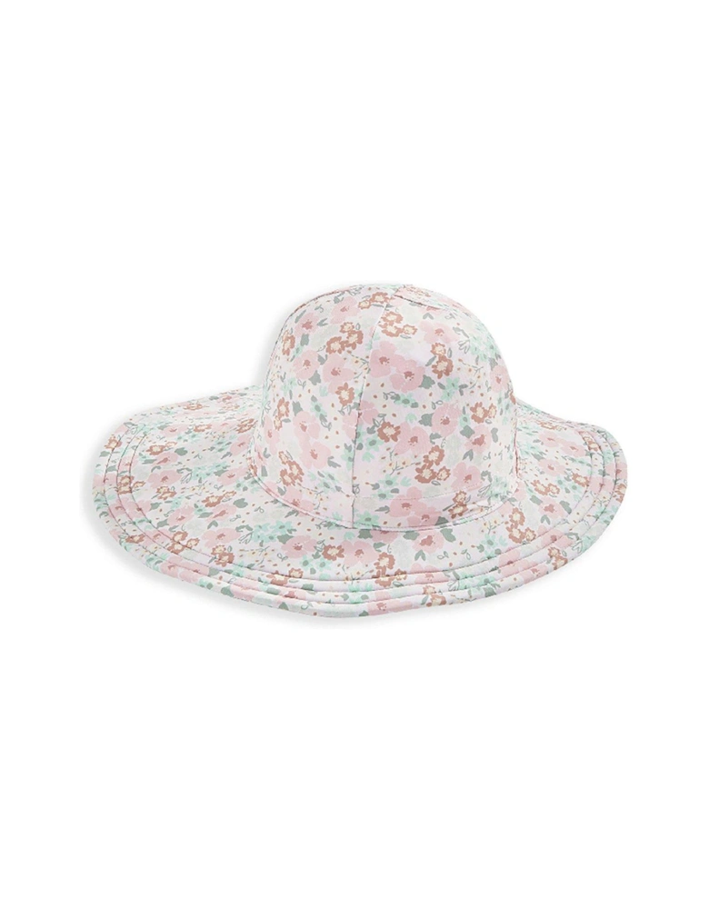 Baby Girls Floral Print Swim Hat - Pink