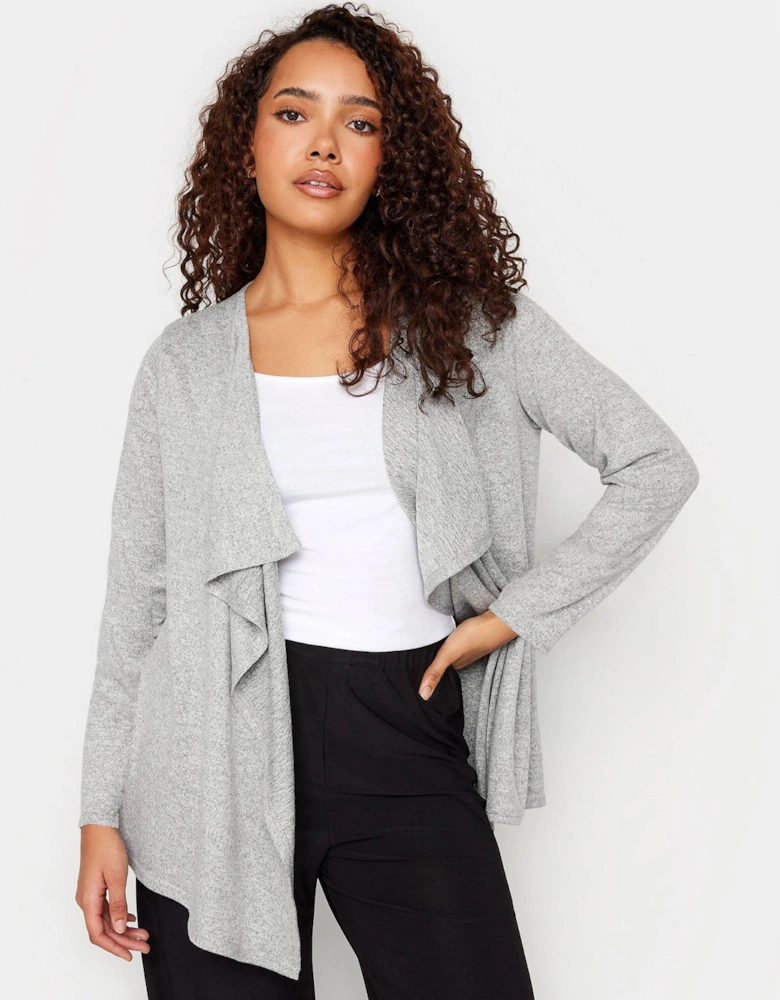 Petite Light Grey Waterfall Cardigan