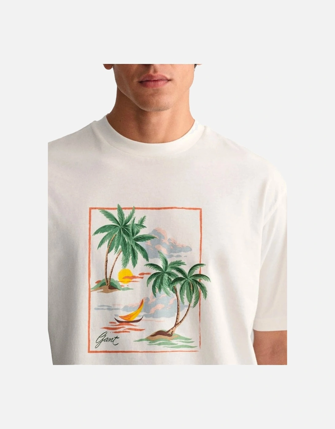 Hawaii Printed Graphic Tshirt Eggshell