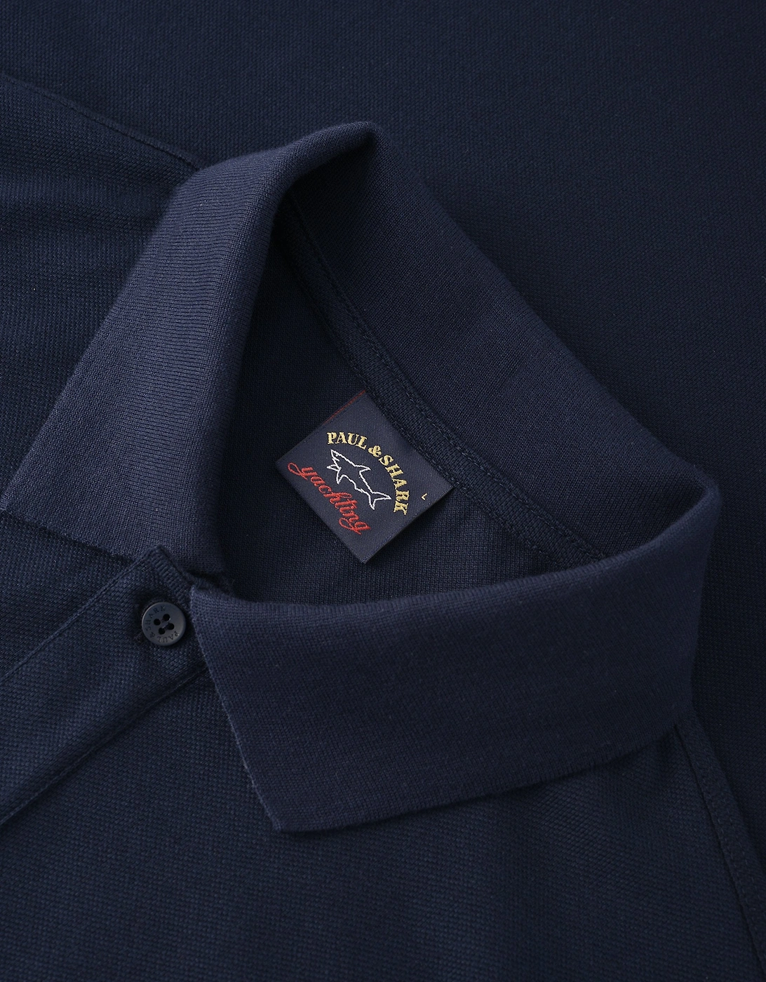 Pique Cotton Polo Shirt Navy