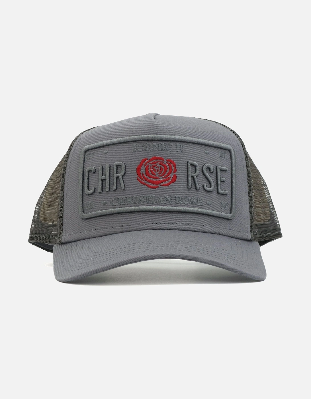 Iconic Red Rose Grey Trucker Cap, 4 of 3